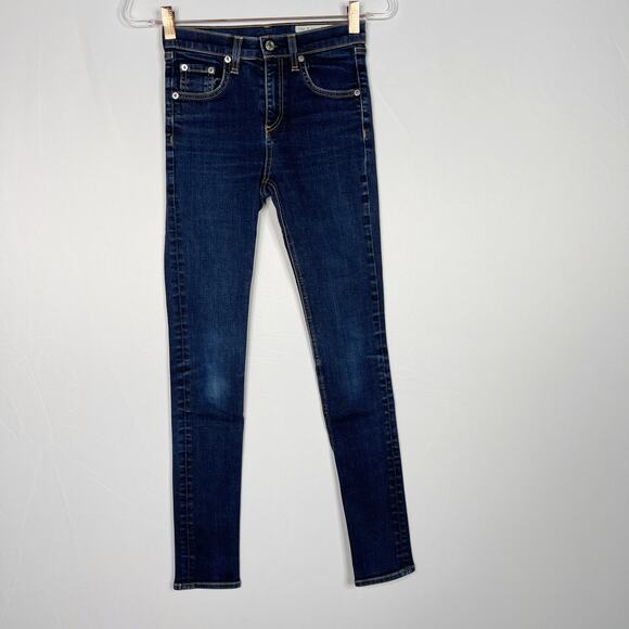 Rag & Bone Womens 24 10 Inch Skinny Jeans in Harrow Medium Wash Cotton Blend - Picture 1 of 12